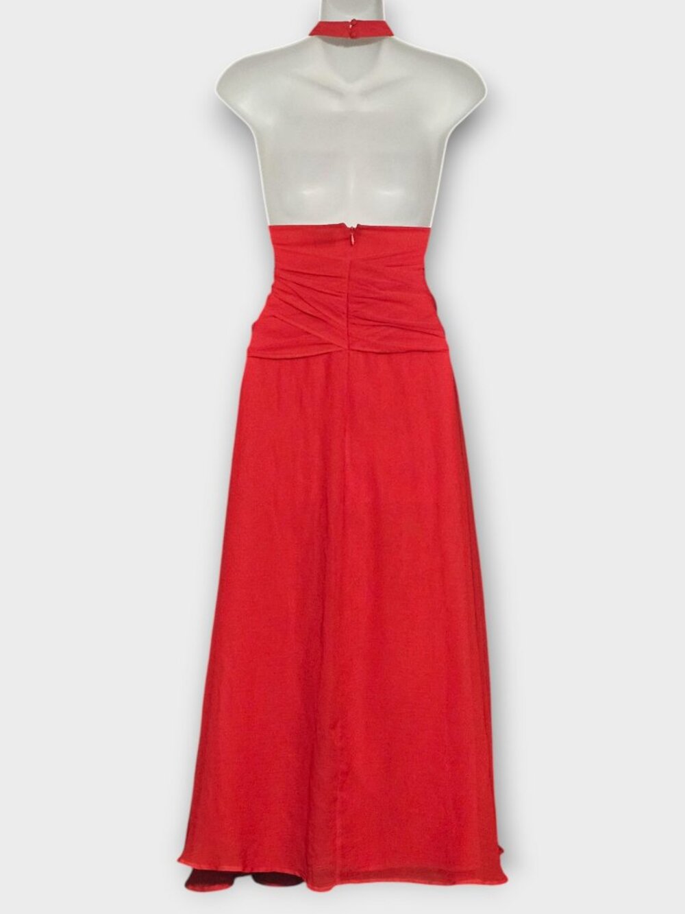 NWT ASOS Red Sleeveless Halter Special Occasions Maxi Dress Size 8 - Picture 12 of 15